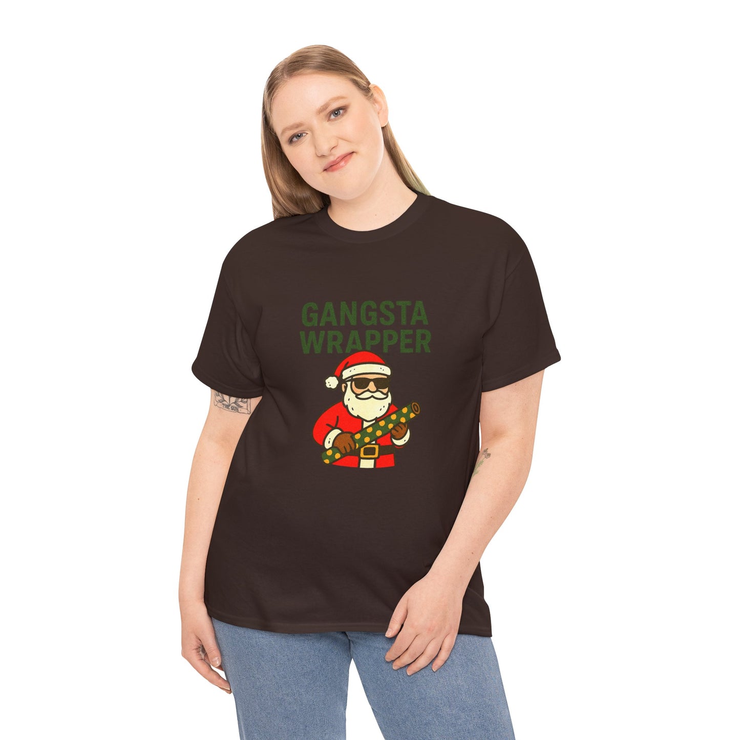 Gangsta Wrapper Unisex Cotton Tee - Fun Holiday T-Shirt for Christmas Celebrations
