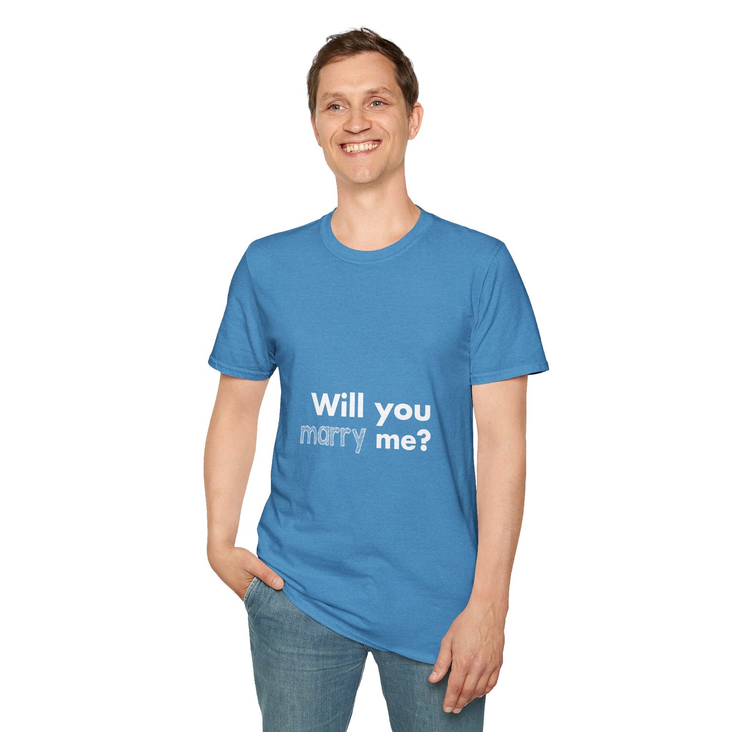 Will you marry me? Unisex Softstyle T-Shirt - Cozy Everyday Tee for Men and Women, Great for Casual Outings, Gifts, Birthdays, and Relaxed Events