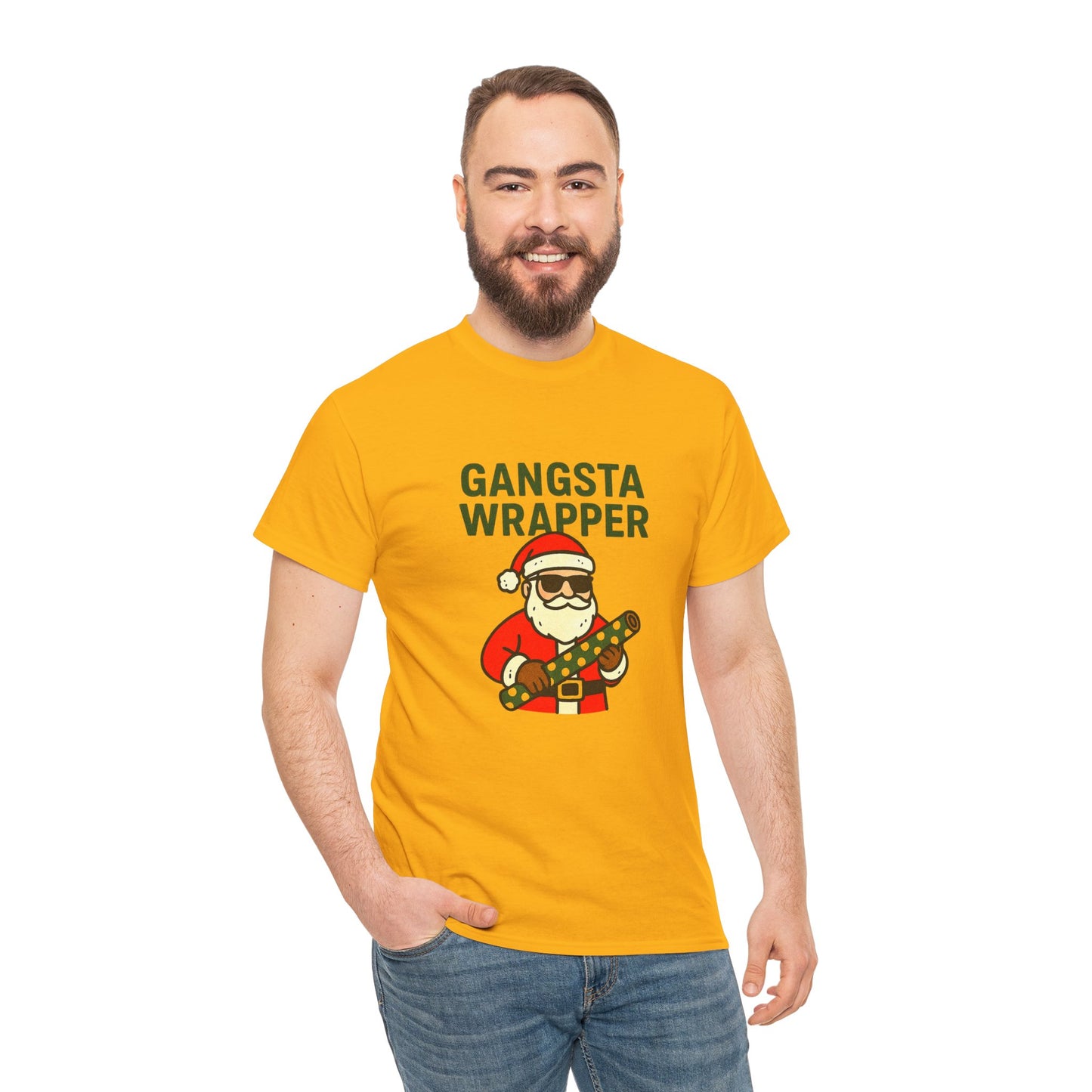 Gangsta Wrapper Unisex Cotton Tee - Fun Holiday T-Shirt for Christmas Celebrations