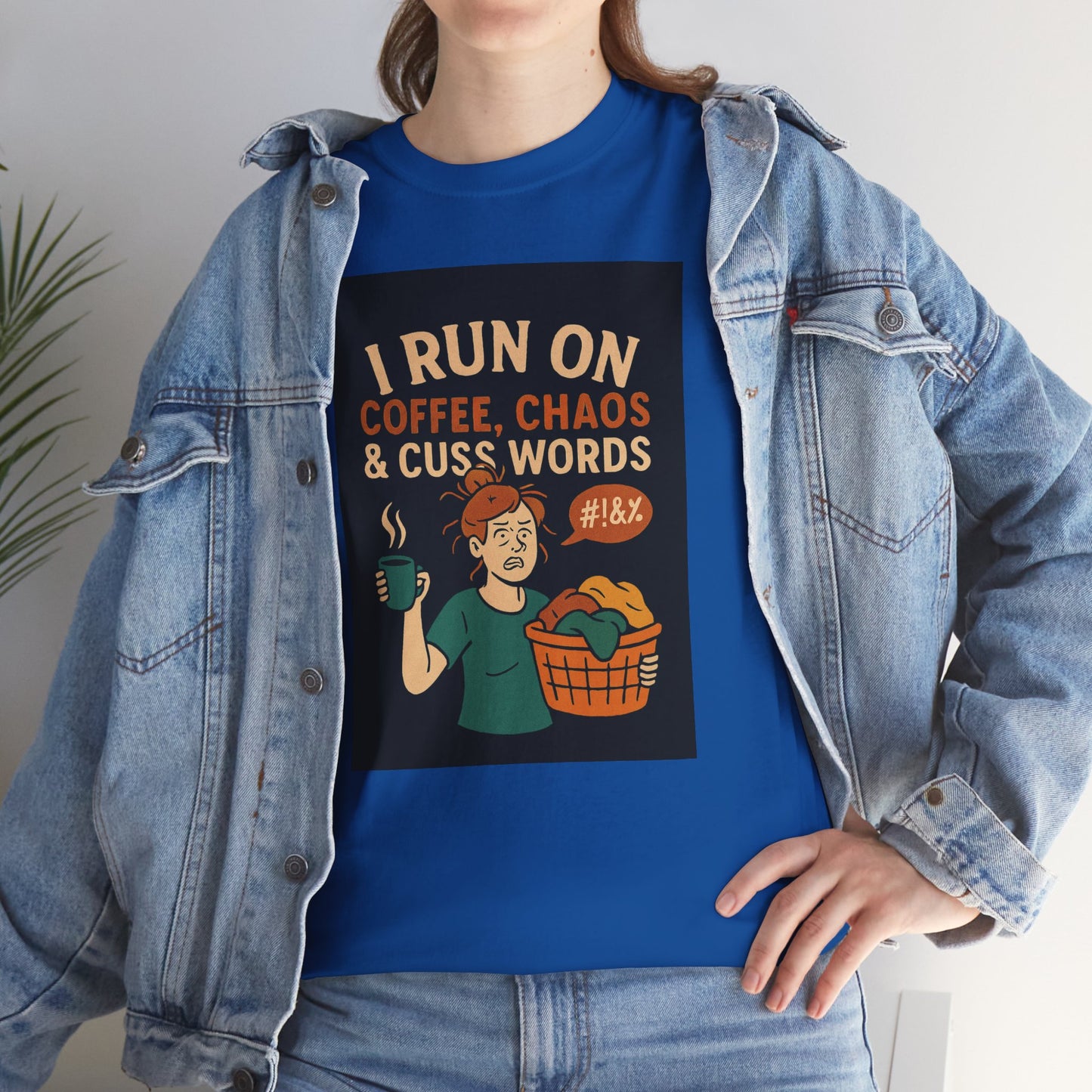 Coffee Chaos & Cuss Words Tee, Funny T-Shirt, Unisex Cotton Tee, Gift for Coffee Lovers, Casual Wear, Humor Apparel
