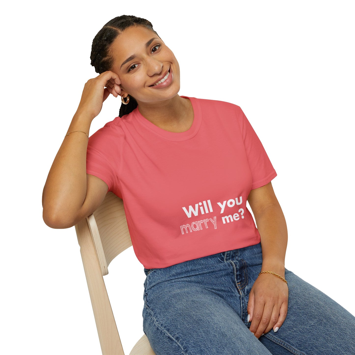 Will you marry me? Unisex Softstyle T-Shirt - Cozy Everyday Tee for Men and Women, Great for Casual Outings, Gifts, Birthdays, and Relaxed Events