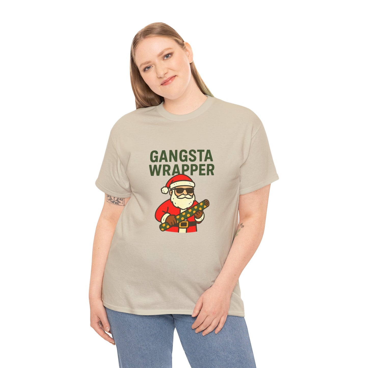 Gangsta Wrapper Unisex Cotton Tee - Fun Holiday T-Shirt for Christmas Celebrations