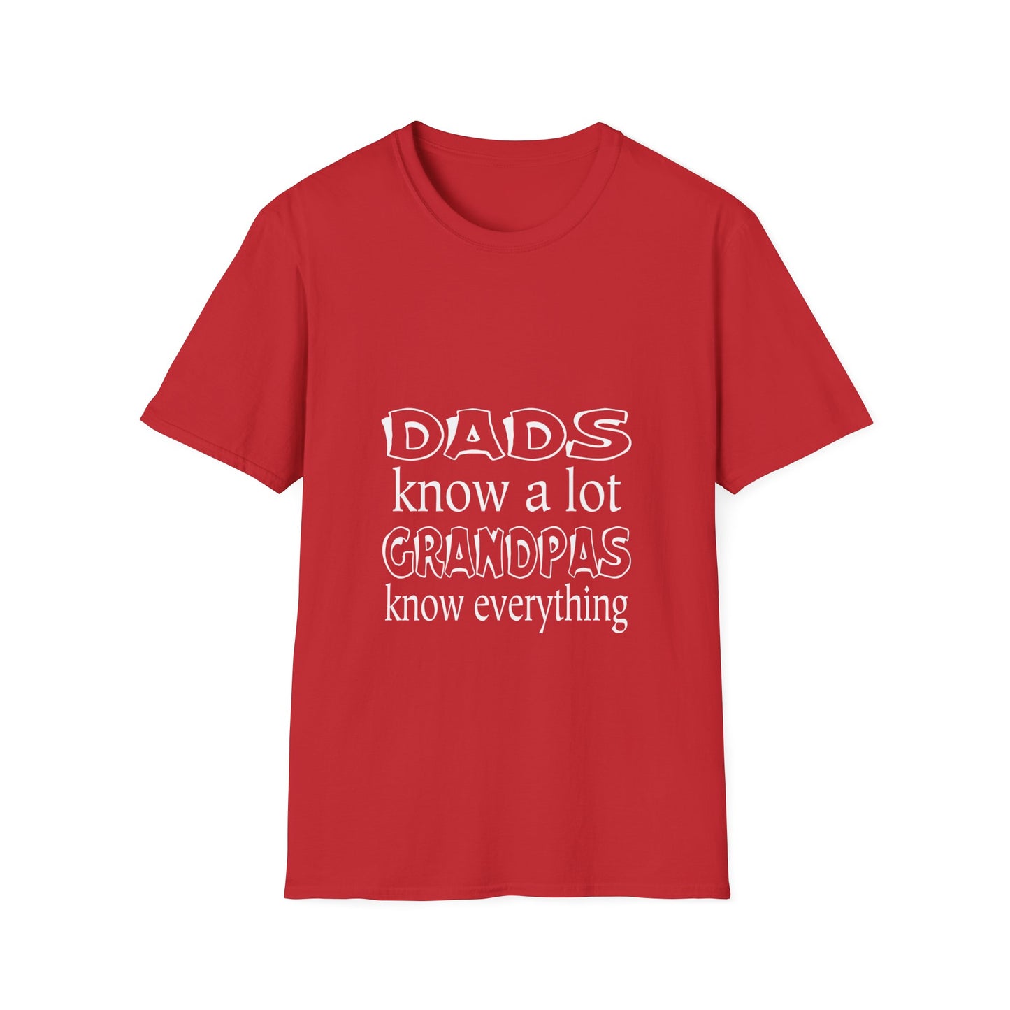 Cool Grandpa Unisex Softstyle T-Shirt - 'Dads Know a Lot, Grandpas Know Everything' - Perfect Gift for Father's Day, Family Gatherings, or Casual [...]