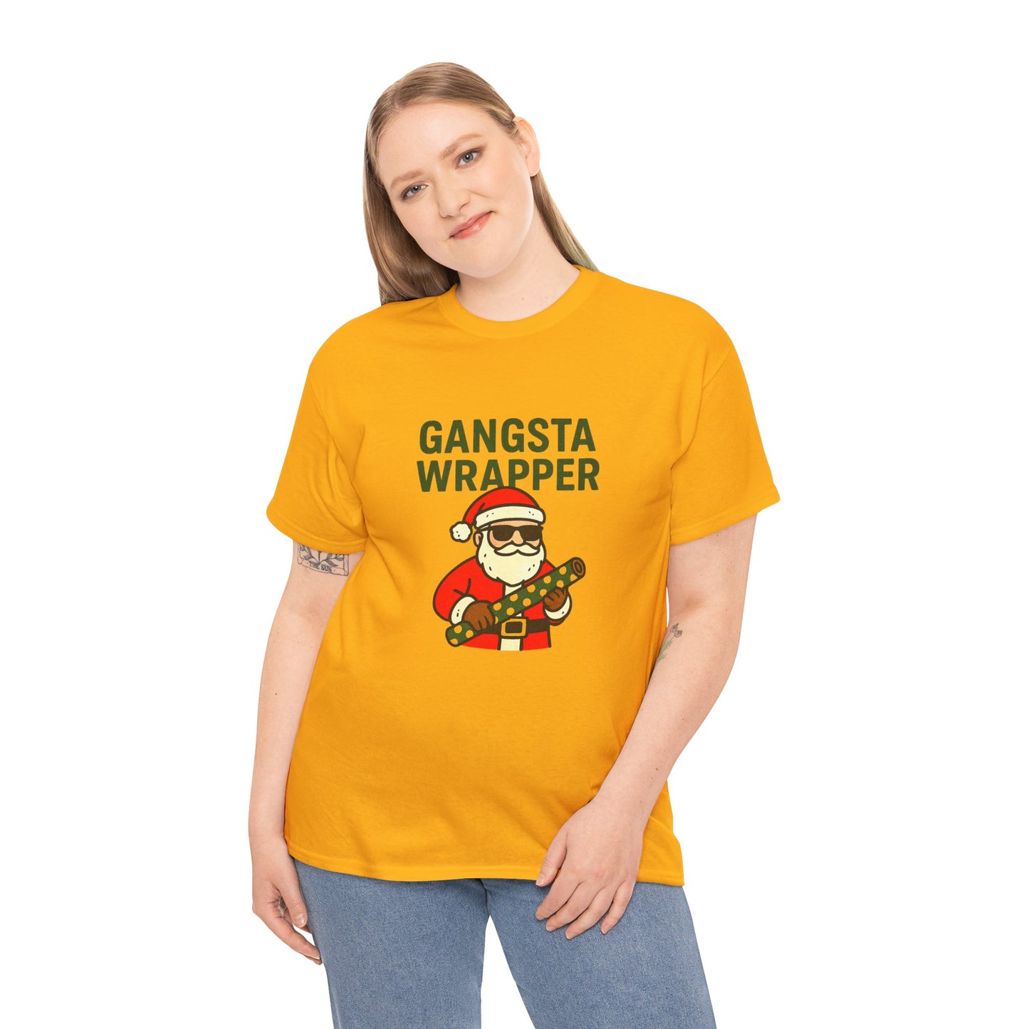 Gangsta Wrapper Unisex Cotton Tee - Fun Holiday T-Shirt for Christmas Celebrations