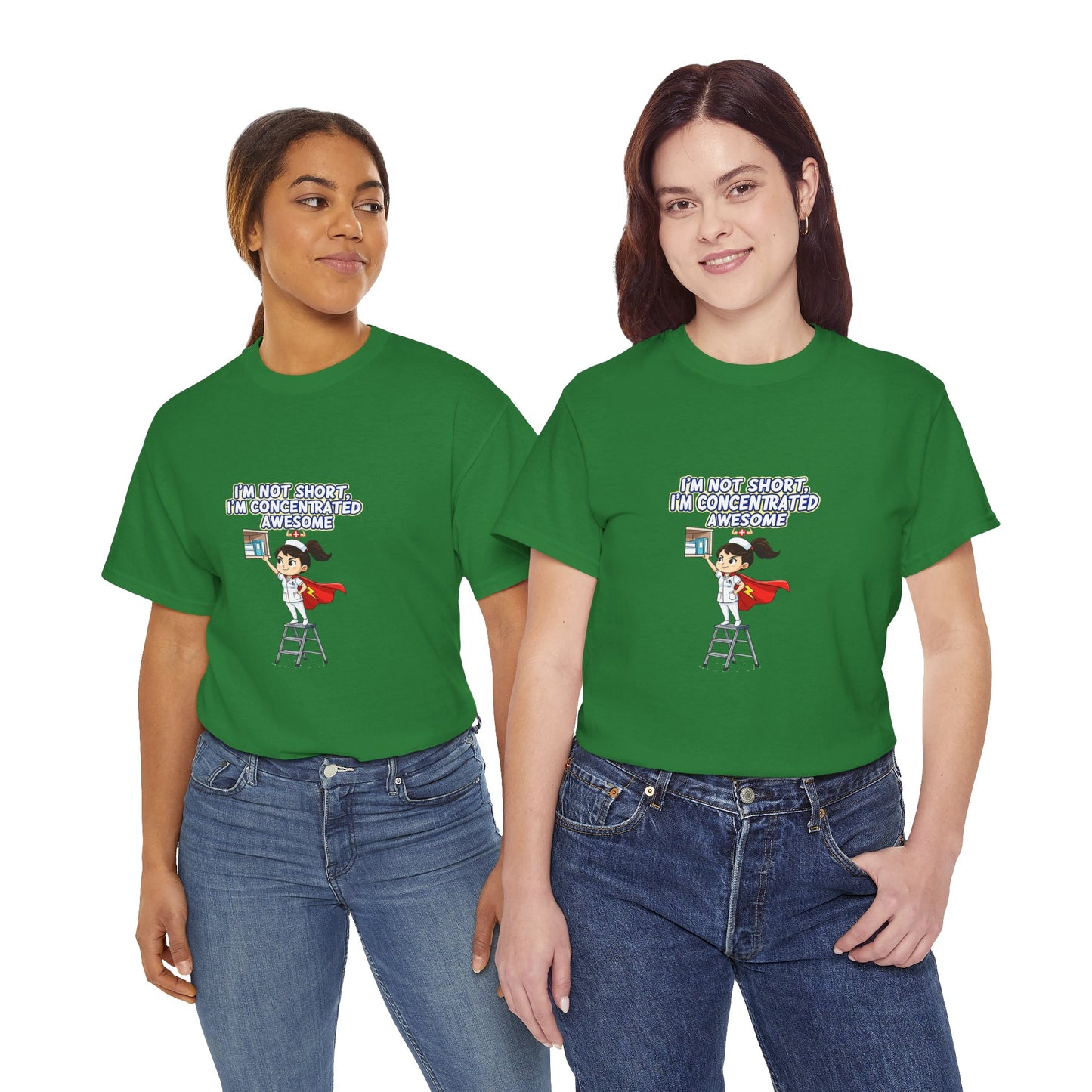 Superhero Motivation Tee - I'm Not Short, I'm Concentrated Awesome! | Unisex Heavy Cotton Shirt, Gift for Nurses, Daily Wear