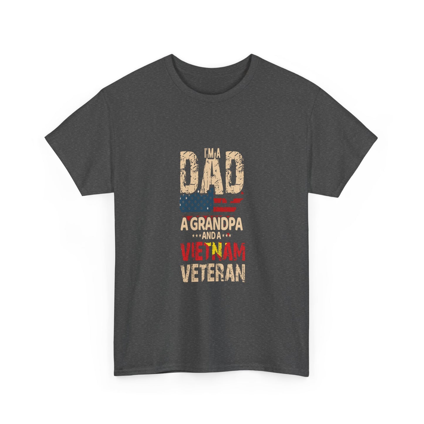 Vietnam Veteran Dad T-Shirt, Unisex Heavy Cotton Tee for Father's Day, Patriotic Gift, Grandpa Shirt, Memorial Day Tops