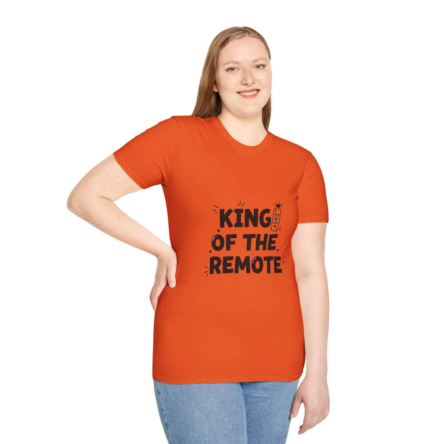 Funny King of the Remote Unisex T-Shirt | Gift for Dads, TV Lovers, Birthday Celebration, Relaxed Fit, Casual Wear