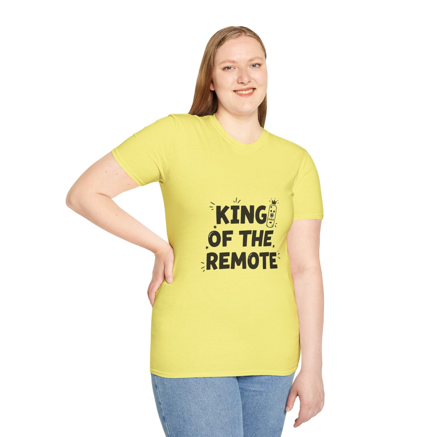 Funny King of the Remote Unisex T-Shirt | Gift for Dads, TV Lovers, Birthday Celebration, Relaxed Fit, Casual Wear