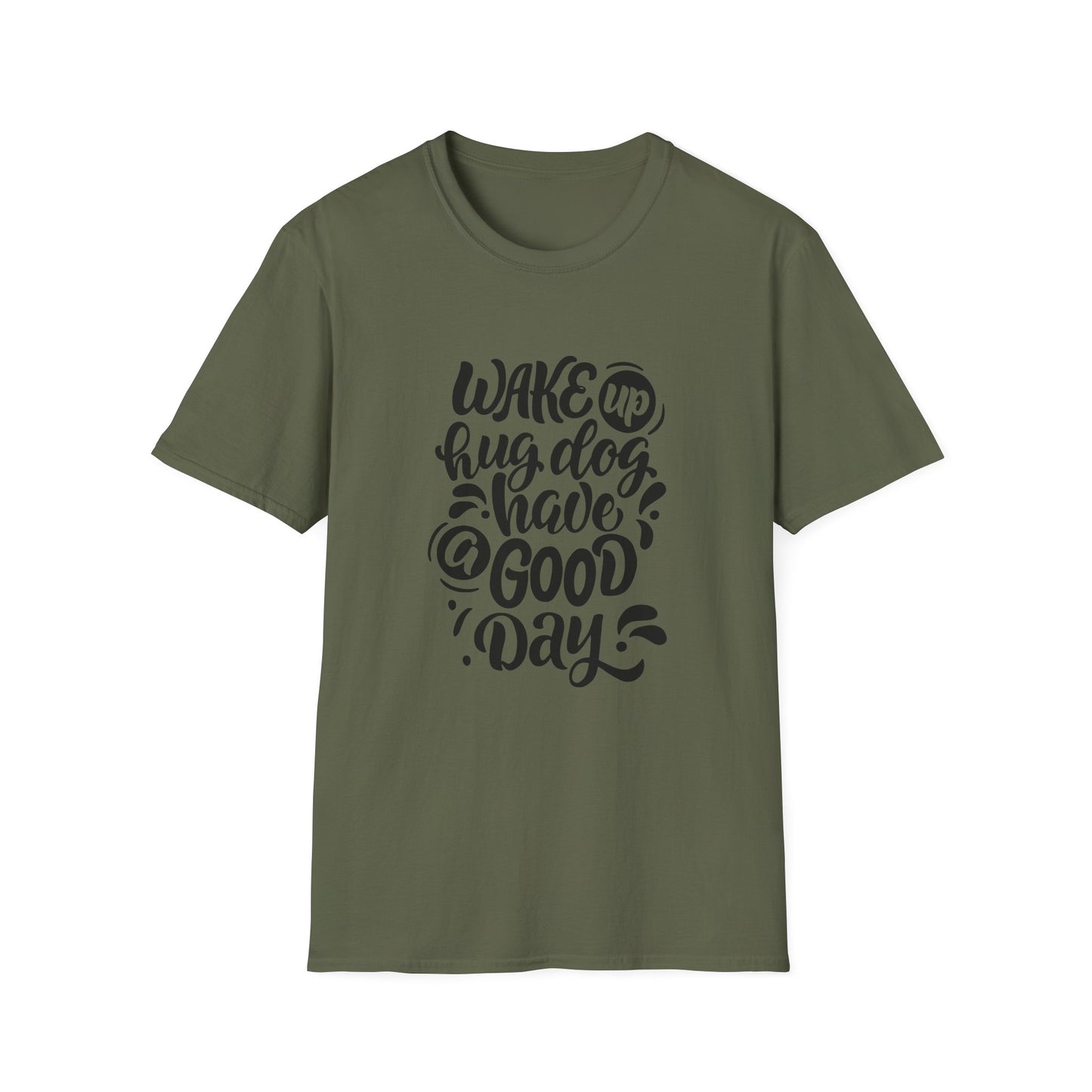 Unisex Softstyle T-Shirt - Wake Up Hug Dog Have a Good Day, Dog Lover Tee, Casual Gift, Pet Owner Shirt, Inspirational Apparel, [...]
