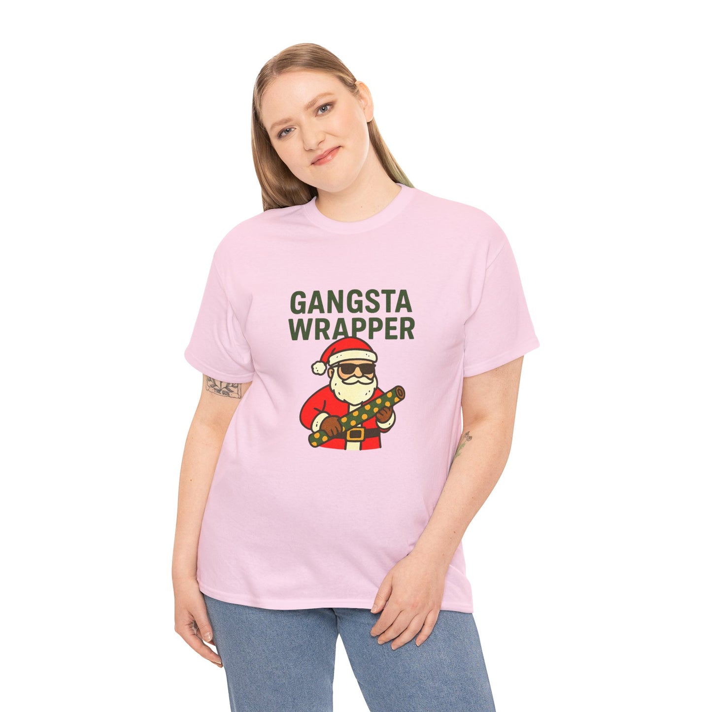Gangsta Wrapper Unisex Cotton Tee - Fun Holiday T-Shirt for Christmas Celebrations