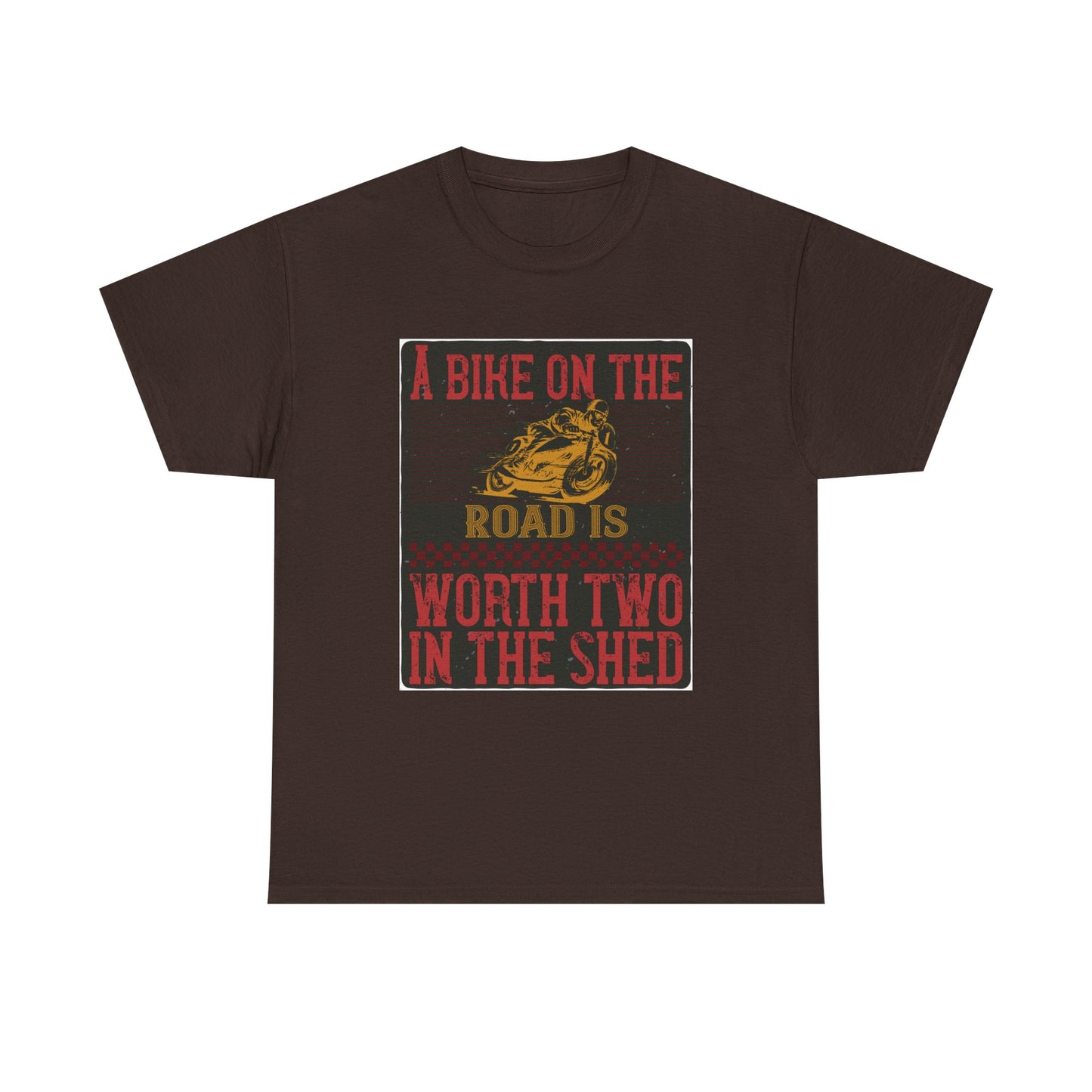 Adventure Awaits Biker Unisex Heavy Cotton Tee – Perfect for Bikers, Cyclists, Outdoor Lovers, Gifts, Casual Wear, Bike Enthusiasts