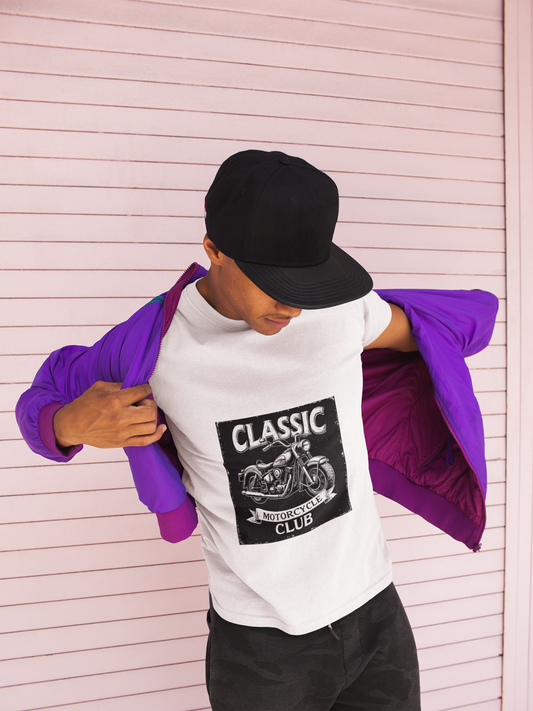 Classic Motorcycle Club Unisex Heavy Cotton Tee, Biker Shirt, Vintage Bike Apparel, Gift for Motorcycle Lovers, Casual Wear
