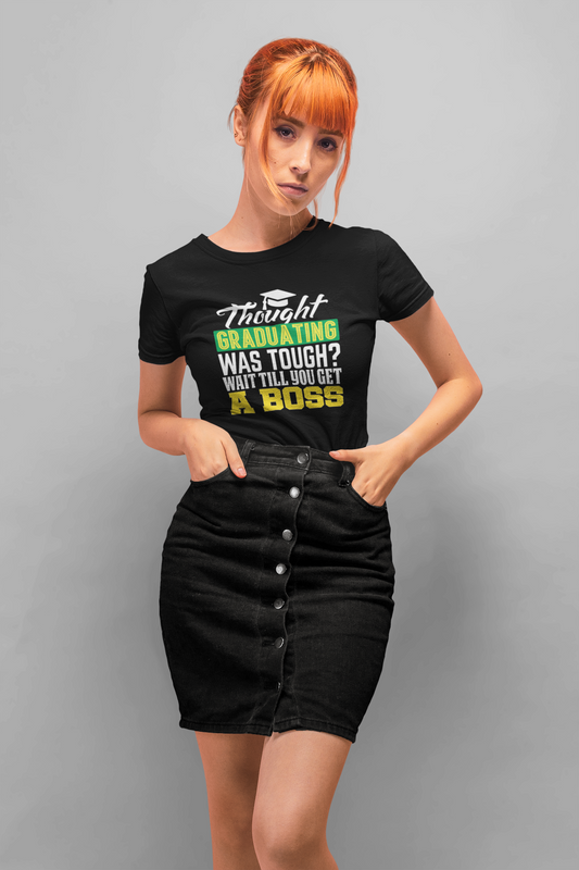Humorous Graduation Tee - Perfect Gift for Graduates and Bosses, Funny College T-Shirt, Unisex Heavy Cotton, Graduation Celebration, [...]
