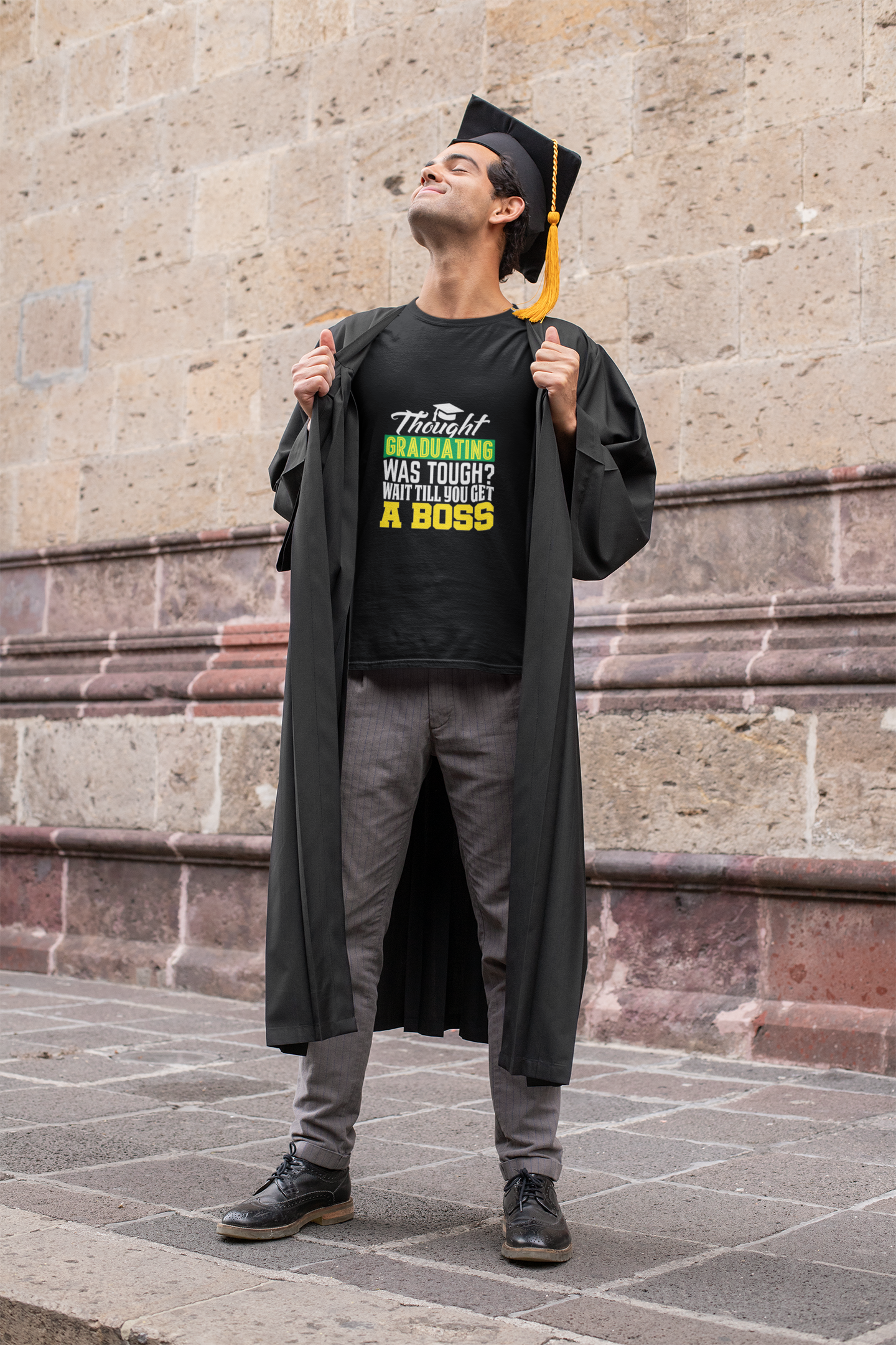 Humorous Graduation Tee - Perfect Gift for Graduates and Bosses, Funny College T-Shirt, Unisex Heavy Cotton, Graduation Celebration, [...]