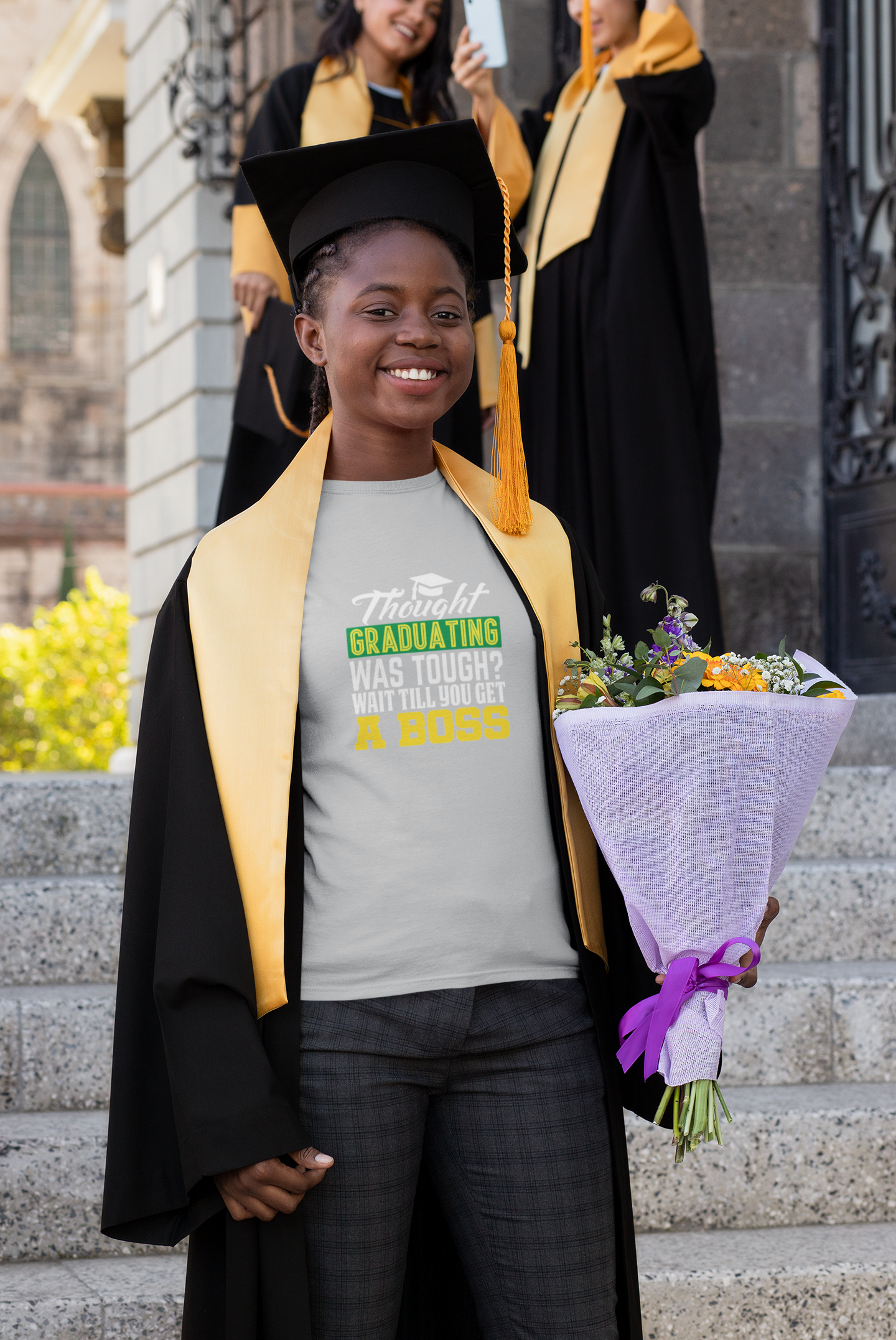 Humorous Graduation Tee - Perfect Gift for Graduates and Bosses, Funny College T-Shirt, Unisex Heavy Cotton, Graduation Celebration, [...]