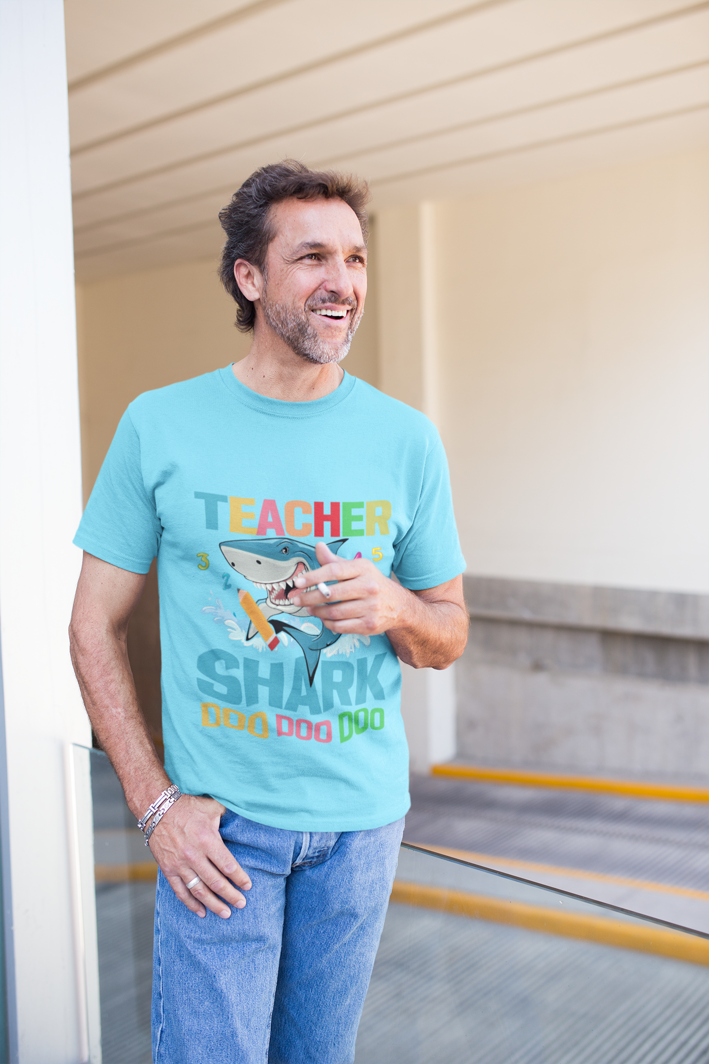 Teacher Shark Unisex Heavy Cotton Tee - Fun Gift for Educators, Back to School, Teacher Appreciation, Shark Lover, Graphic Tee
