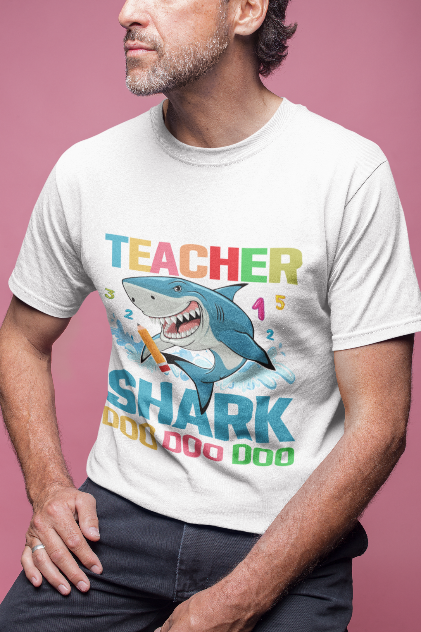 Teacher Shark Unisex Heavy Cotton Tee - Fun Gift for Educators, Back to School, Teacher Appreciation, Shark Lover, Graphic Tee