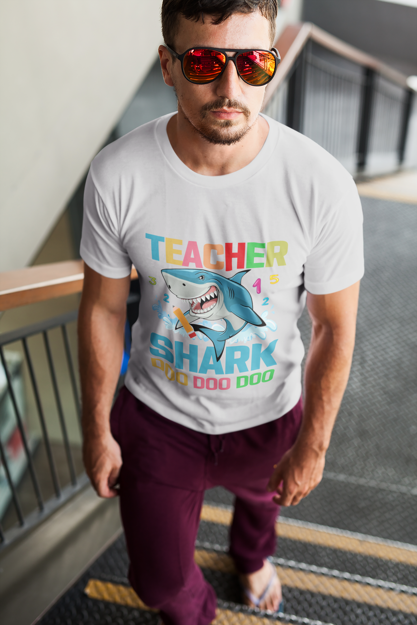 Teacher Shark Unisex Heavy Cotton Tee - Fun Gift for Educators, Back to School, Teacher Appreciation, Shark Lover, Graphic Tee