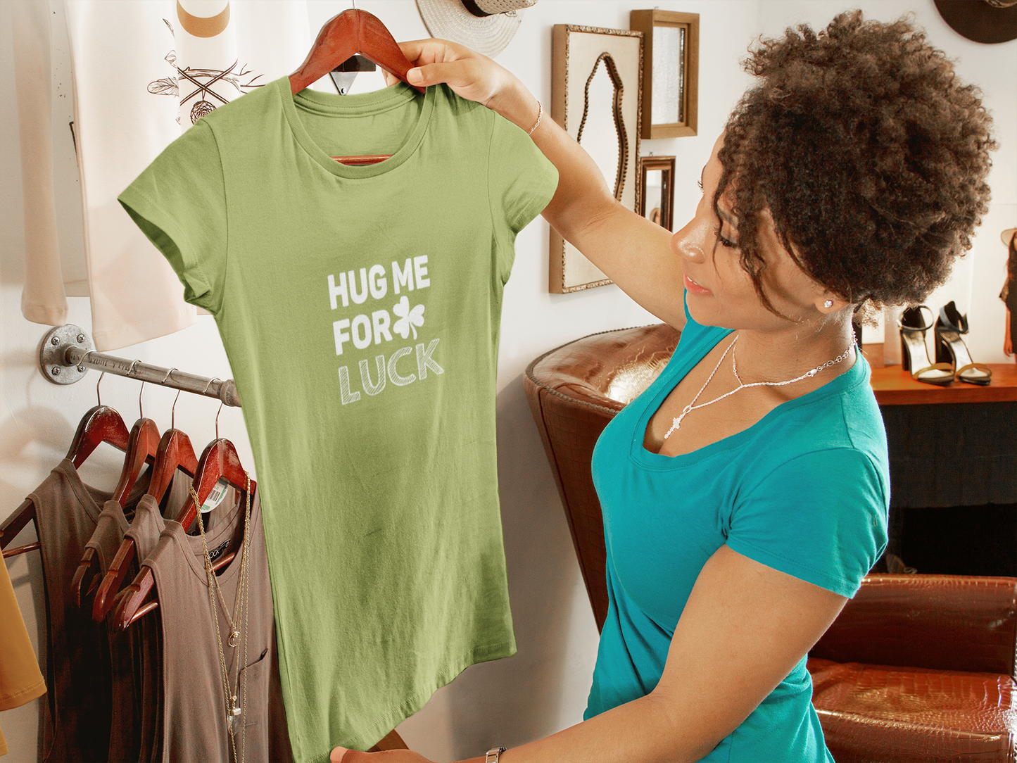 Lucky Hug Unisex Tee, Casual Wear, Gift for Friends, Good Luck Shirt, Birthday Gift, Positive Vibes