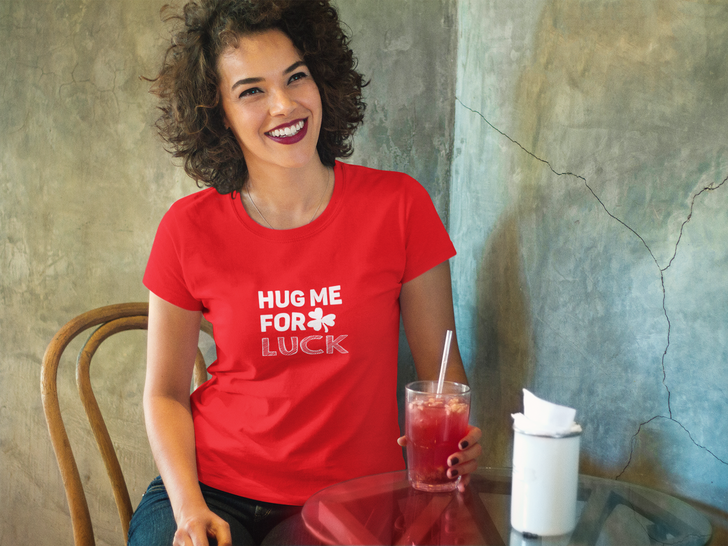 Lucky Hug Unisex Tee, Casual Wear, Gift for Friends, Good Luck Shirt, Birthday Gift, Positive Vibes