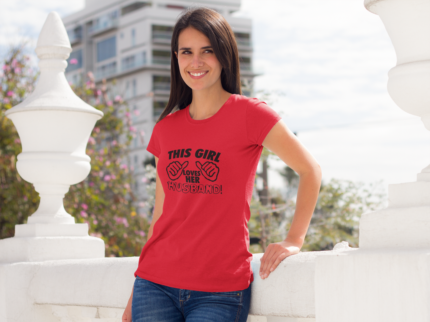 This Girl Loves Her Husbands Unisex T-Shirt - Funny Gift for Wives, Casual Wear, Family Reunion, Humorous Tee, Unique Summer Outfit