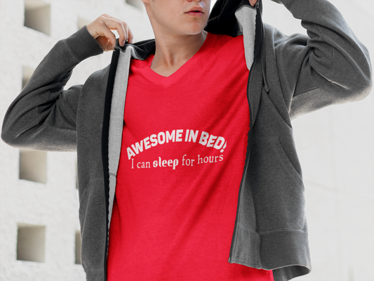 Awesome in Bed Unisex T-Shirt - Funny Sleep Tee, Gift for Sleepers, Cozy Casual Wear, Birthday Gift, Sleepover Shirt