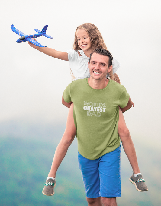 World's Okayest Dad Unisex T-Shirt, Funny Gift for Dads, Father's Day Tee, Casual Wear, Dad Jokes Apparel, Gift for Him