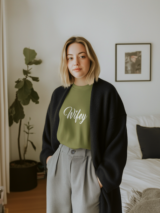 Wifey Unisex Cotton Tee - Cute Girlfriend Gift, Casual Fashion, Valentine's Day, Engagement, Wedding Party Tee