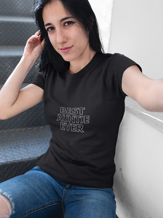Best Auntie Ever Unisex Cotton Tee, Gift for Aunt, Cute Aunt Shirt, Mother's Day Gift, Family Tee, Everyday Casual Wear