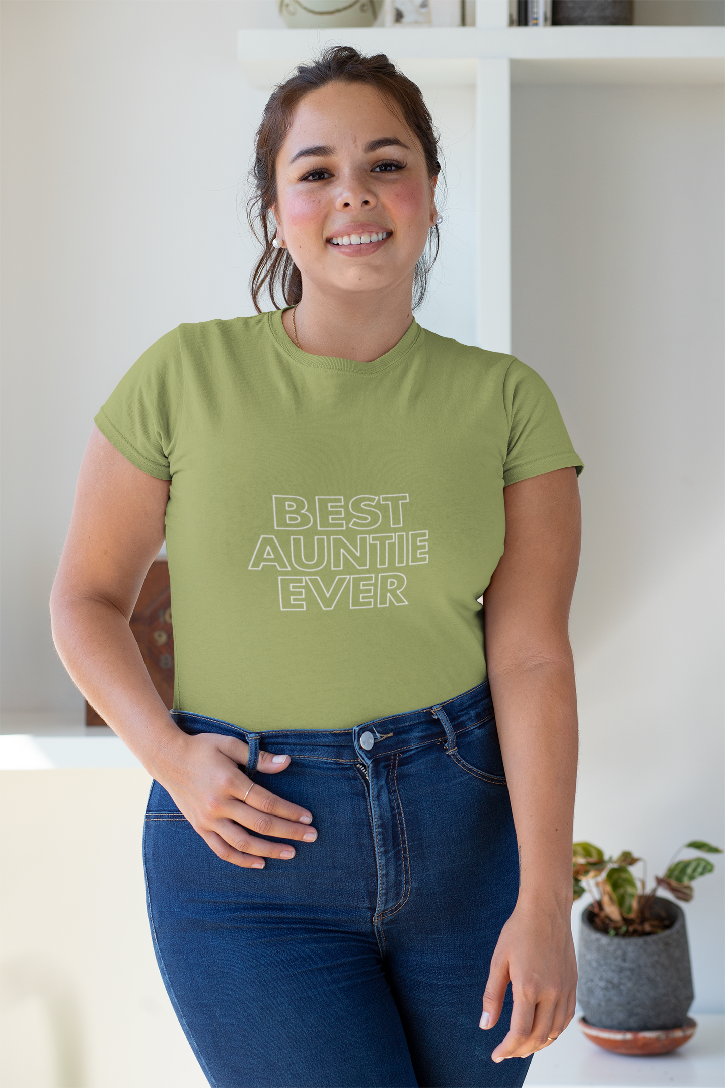 Best Auntie Ever Unisex Cotton Tee, Gift for Aunt, Cute Aunt Shirt, Mother's Day Gift, Family Tee, Everyday Casual Wear
