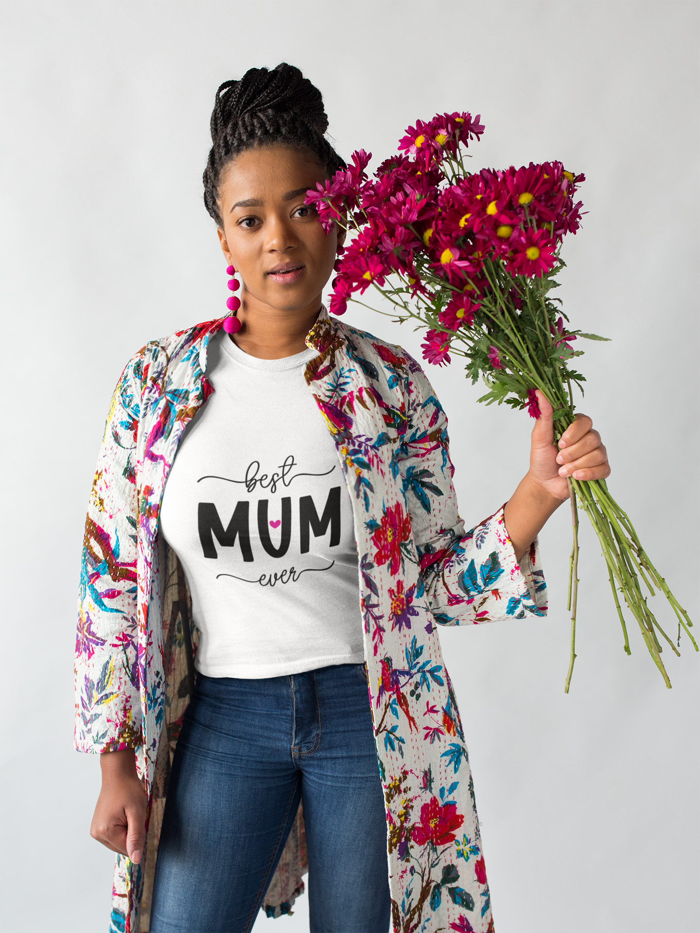 Best Mum Ever Unisex Heavy Cotton Tee | Mother's Day Gift, Casual Wear, Birthday Present, Family Design, Unique Tee