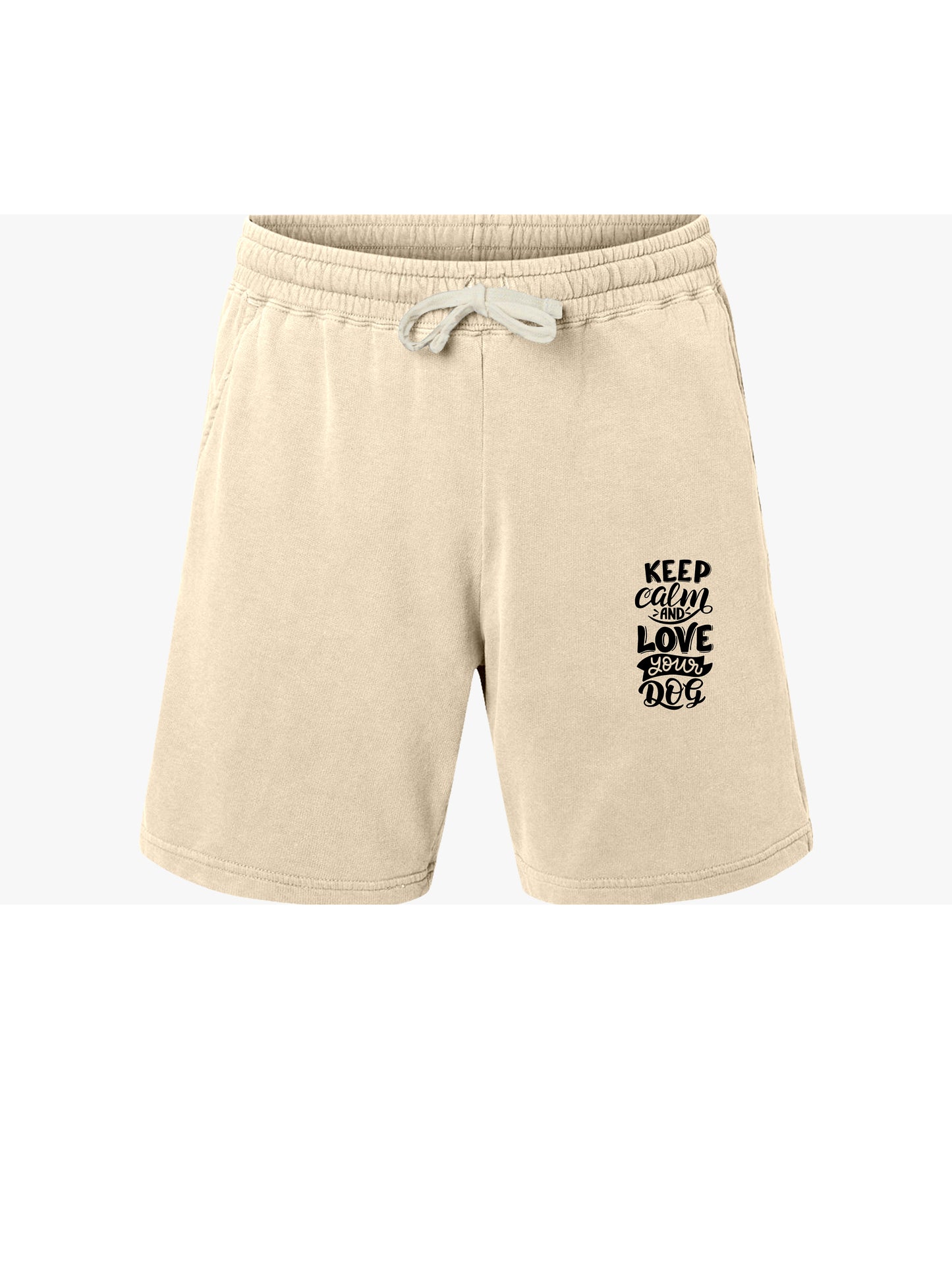 Keep Calm and Love your Dog Unisex Fleece Sweat Shorts, Casual Summer Wear, Keep Calm & Love Dog Quote, Perfect for Dog Lovers, Comfortable Lounge Shorts