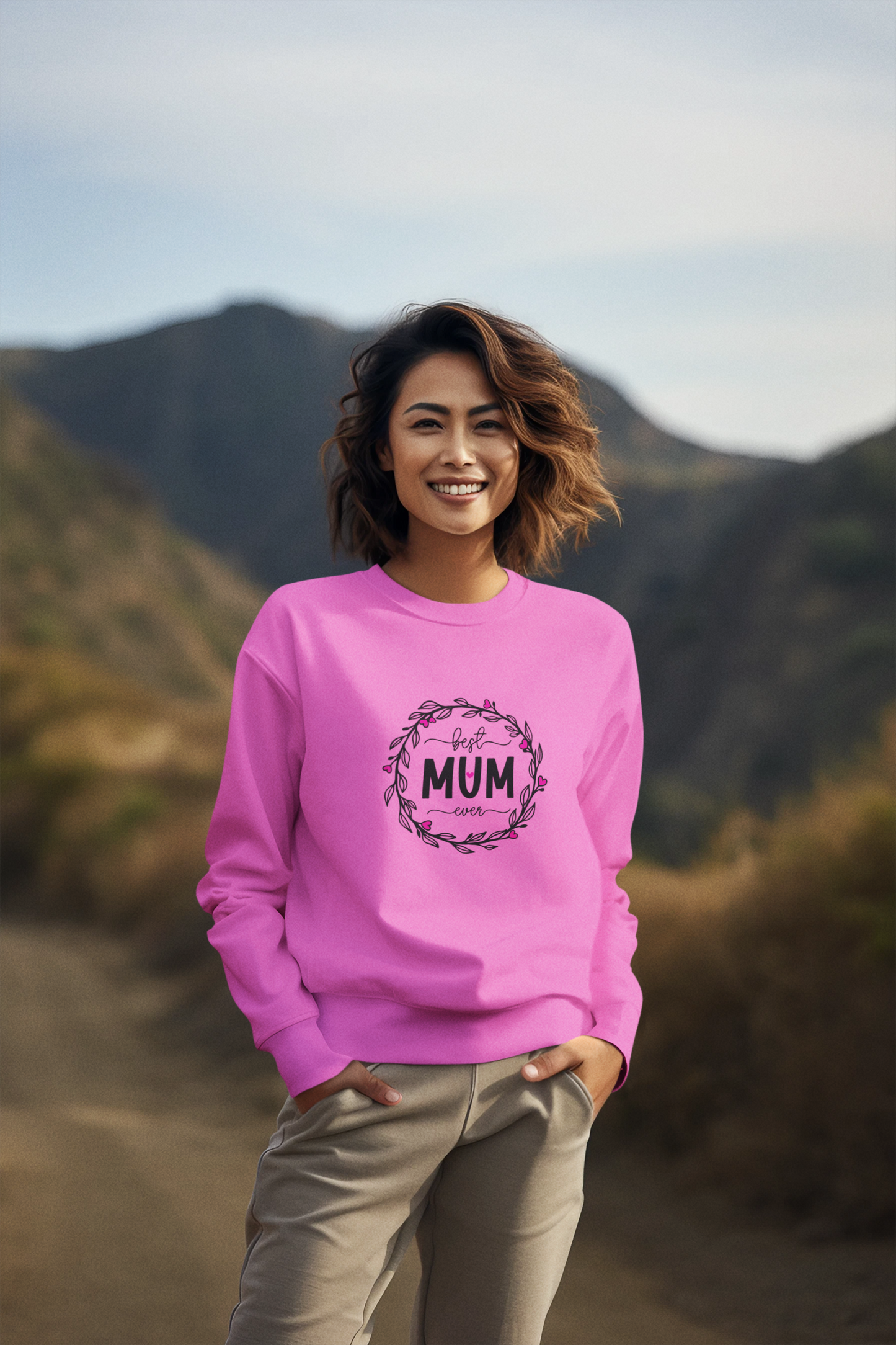 Best Mum Ever Unisex Garment-Dyed Sweatshirt, Mother's Day Gift, Cozy Sweatshirt, Unique Mum Shirt, Birthday Gift for Mum, Gift for Her