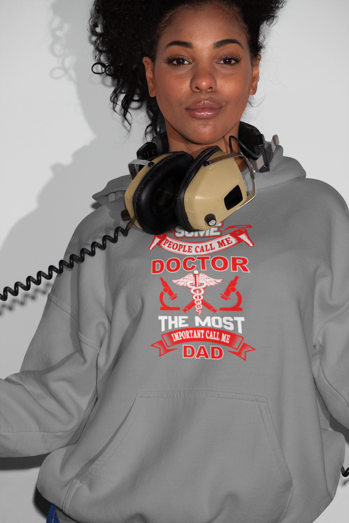 Doctor Dad Unisex Hooded Long Sleeve Tee, Funny Gift, Father's Day Apparel, Medical Humor Shirt, Perfect for Dads
