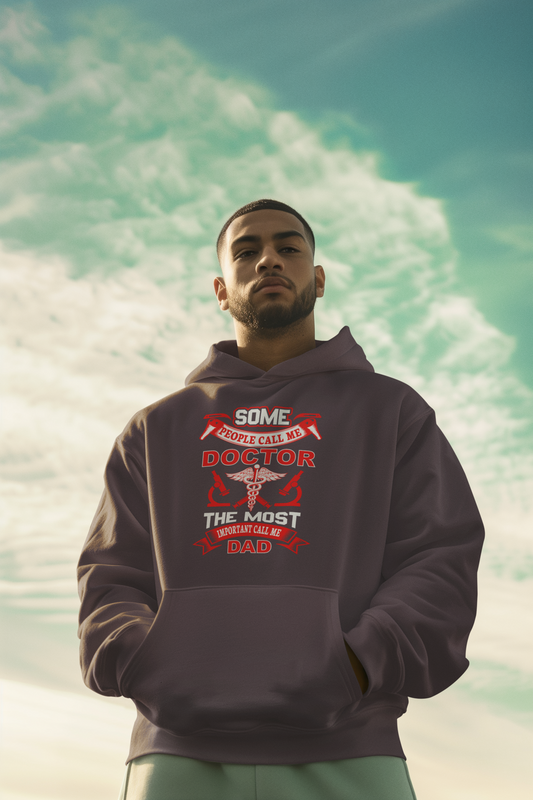 Doctor Dad Unisex Hooded Long Sleeve Tee, Funny Gift, Father's Day Apparel, Medical Humor Shirt, Perfect for Dads