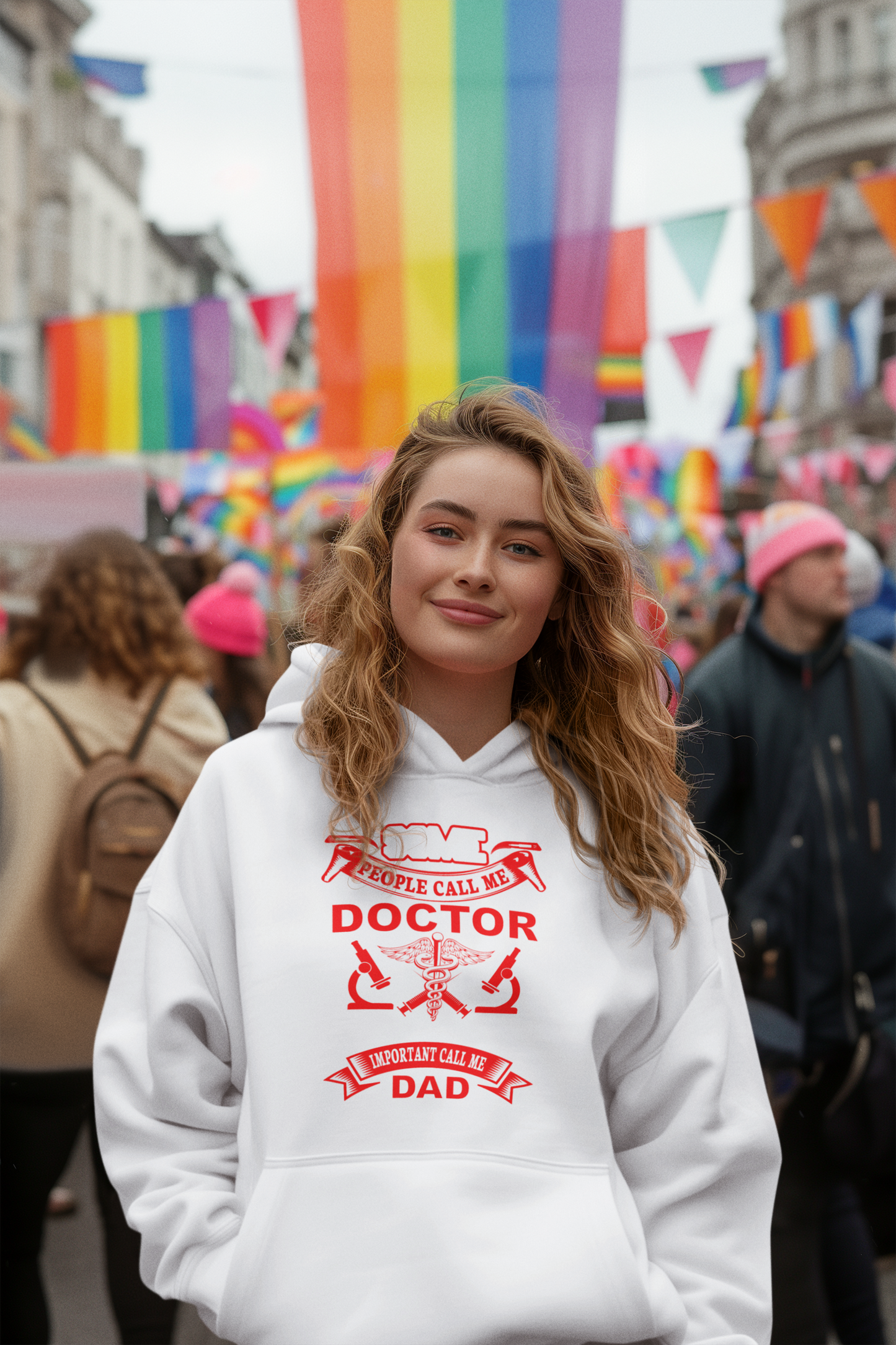 Doctor Dad Unisex Hooded Long Sleeve Tee, Funny Gift, Father's Day Apparel, Medical Humor Shirt, Perfect for Dads