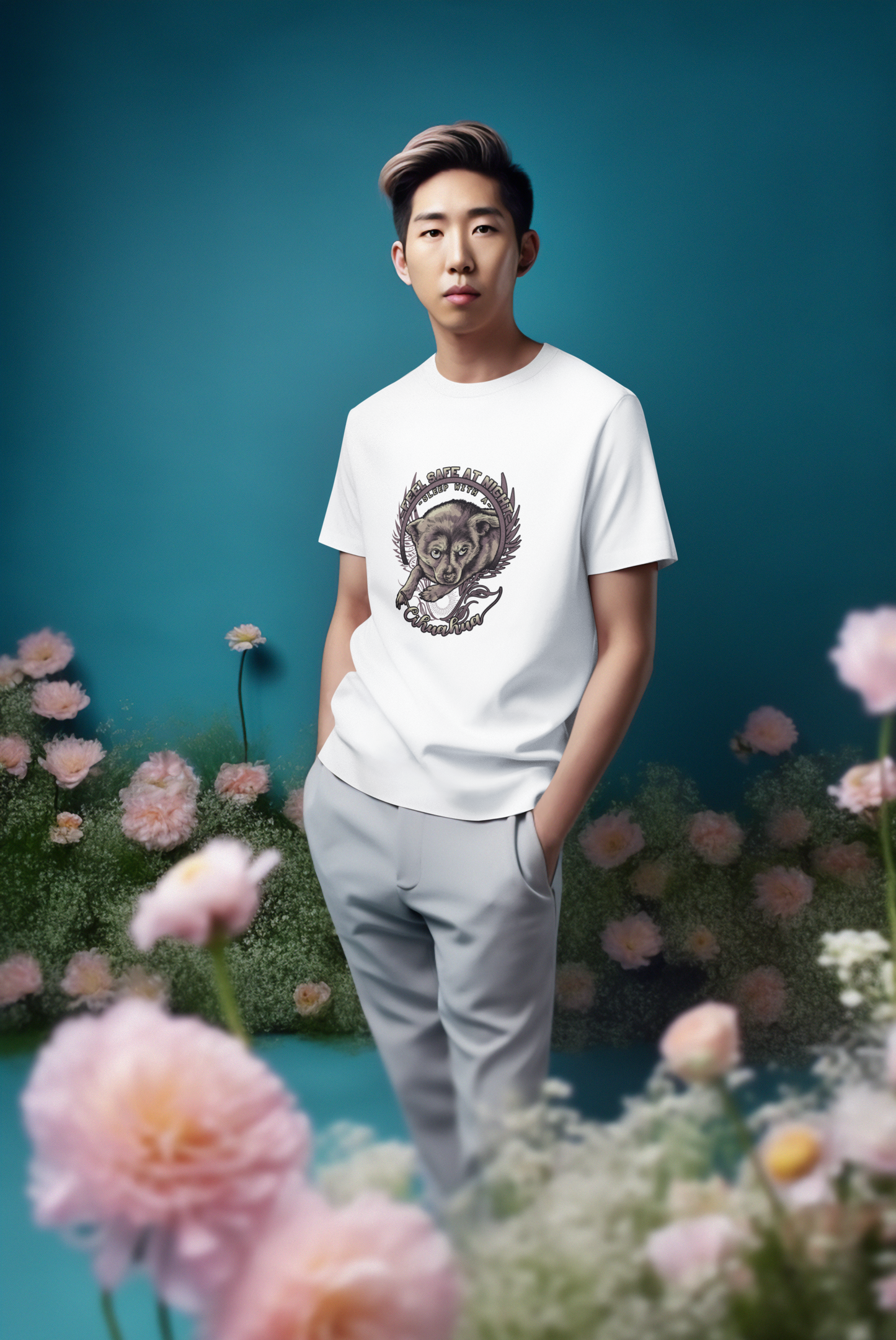 Artistic Dog Design Unisex Heavy Cotton Tee, Pet Lover Gift, Animal Graphic T-Shirt, Casual Wear, Everyday Style, Unique Pet T-Shirt