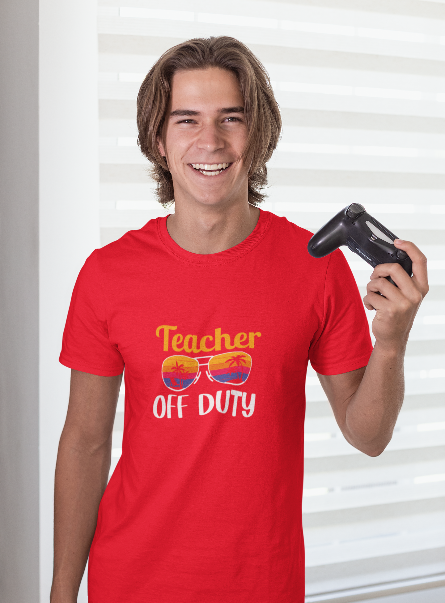 Teacher Off Duty Graphic Tee, Summer Teacher Shirt, Vacation Style, Gift for Educators, Relaxed Fit T-Shirt