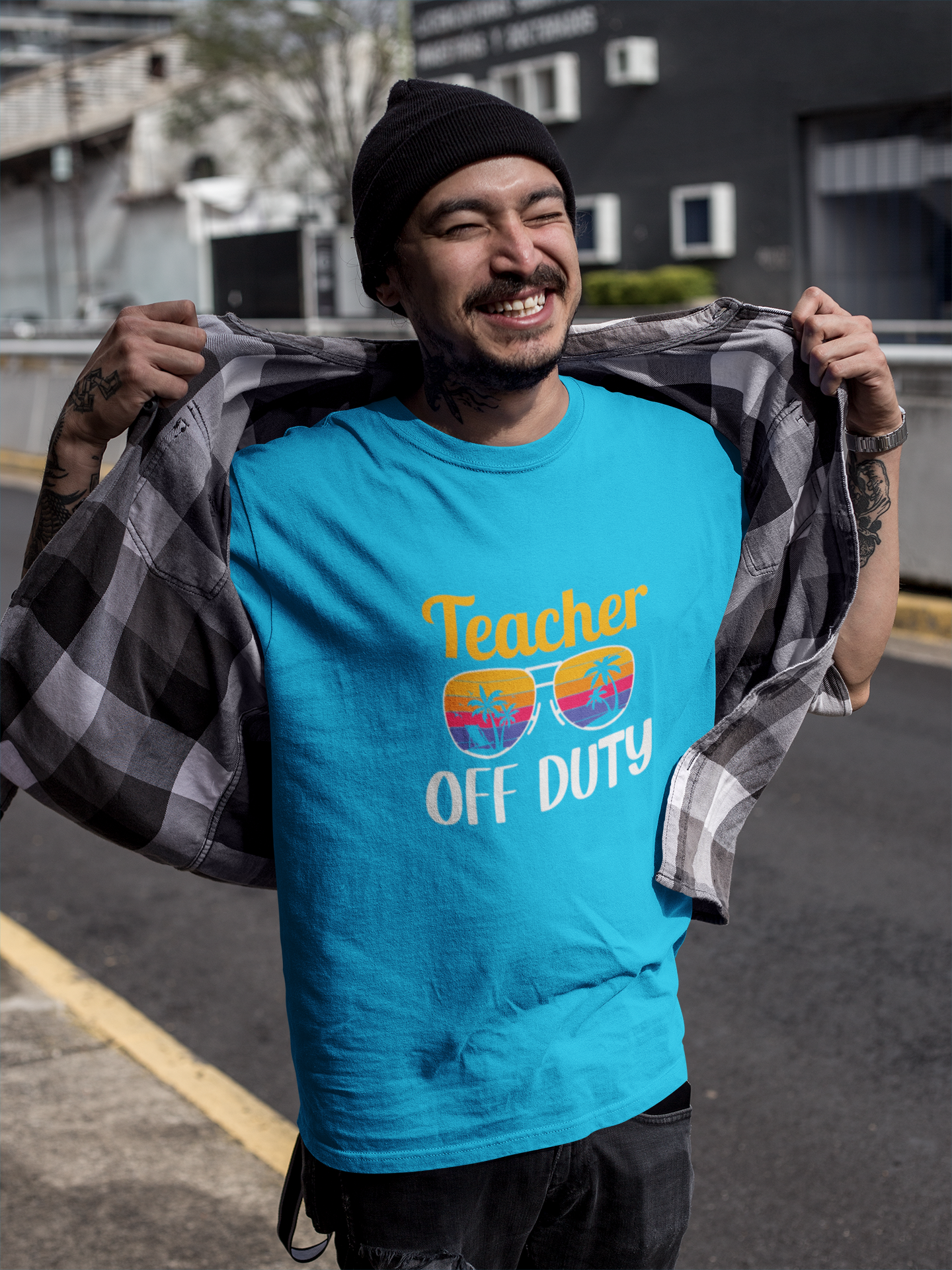 Teacher Off Duty Graphic Tee, Summer Teacher Shirt, Vacation Style, Gift for Educators, Relaxed Fit T-Shirt