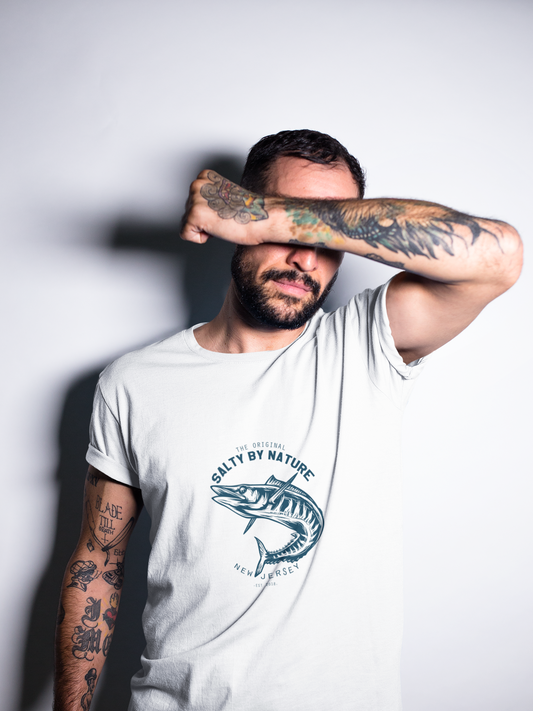 Salty By Nature Unisex Heavy Cotton Tee, Fishing Lover Gift, Outdoor Enthusiast Shirt, Summer Casual Wear, Beach Day Outfit