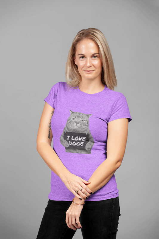 Cute Pet Lover Tee, I Love Dogs Cat Shirt, Animal Lovers Gift, Funny Graphic Tee, Unisex Cotton T-Shirt