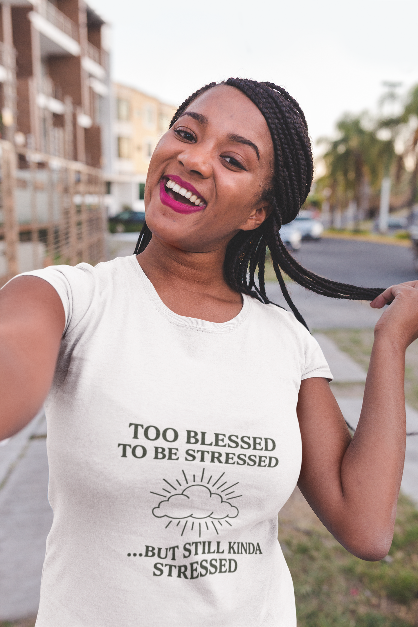 Funny Unisex T-Shirt: "Too Blessed to Be Stressed" - Perfect Gift for Stress Relief, Casual Wear, Relaxation, Self-Care, Humor