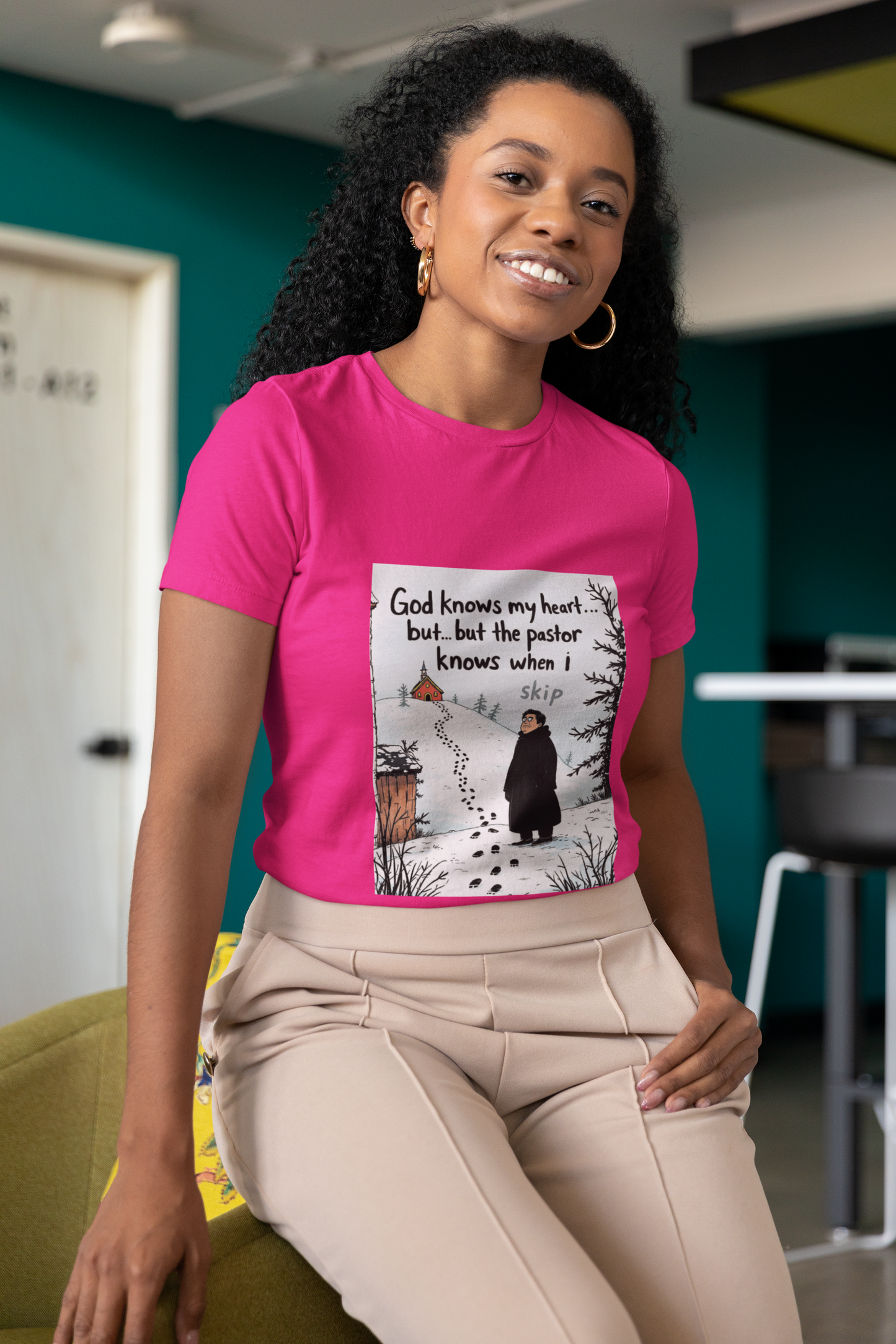 Funny Pastor T-Shirt, Cute Christian Shirt, Winter Humor Tee, Gift for Faith, Softstyle Unisex Top, Holiday Apparel