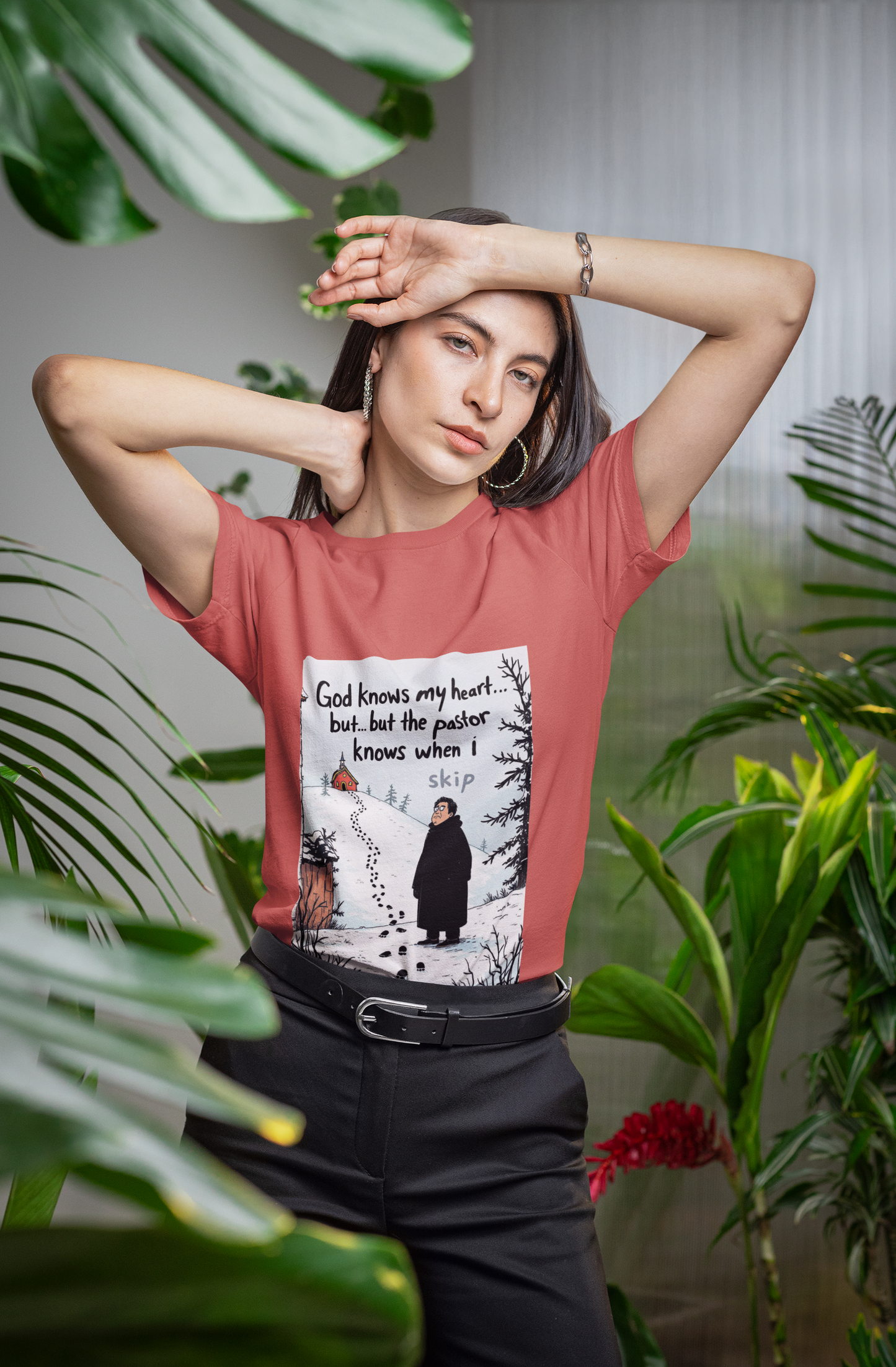 Funny Pastor T-Shirt, Cute Christian Shirt, Winter Humor Tee, Gift for Faith, Softstyle Unisex Top, Holiday Apparel