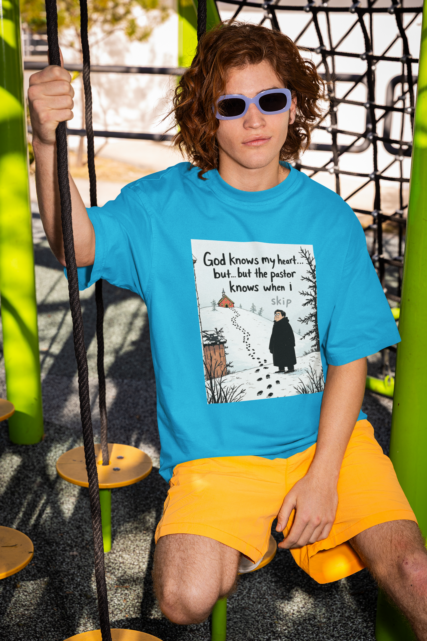 Funny Pastor T-Shirt, Cute Christian Shirt, Winter Humor Tee, Gift for Faith, Softstyle Unisex Top, Holiday Apparel