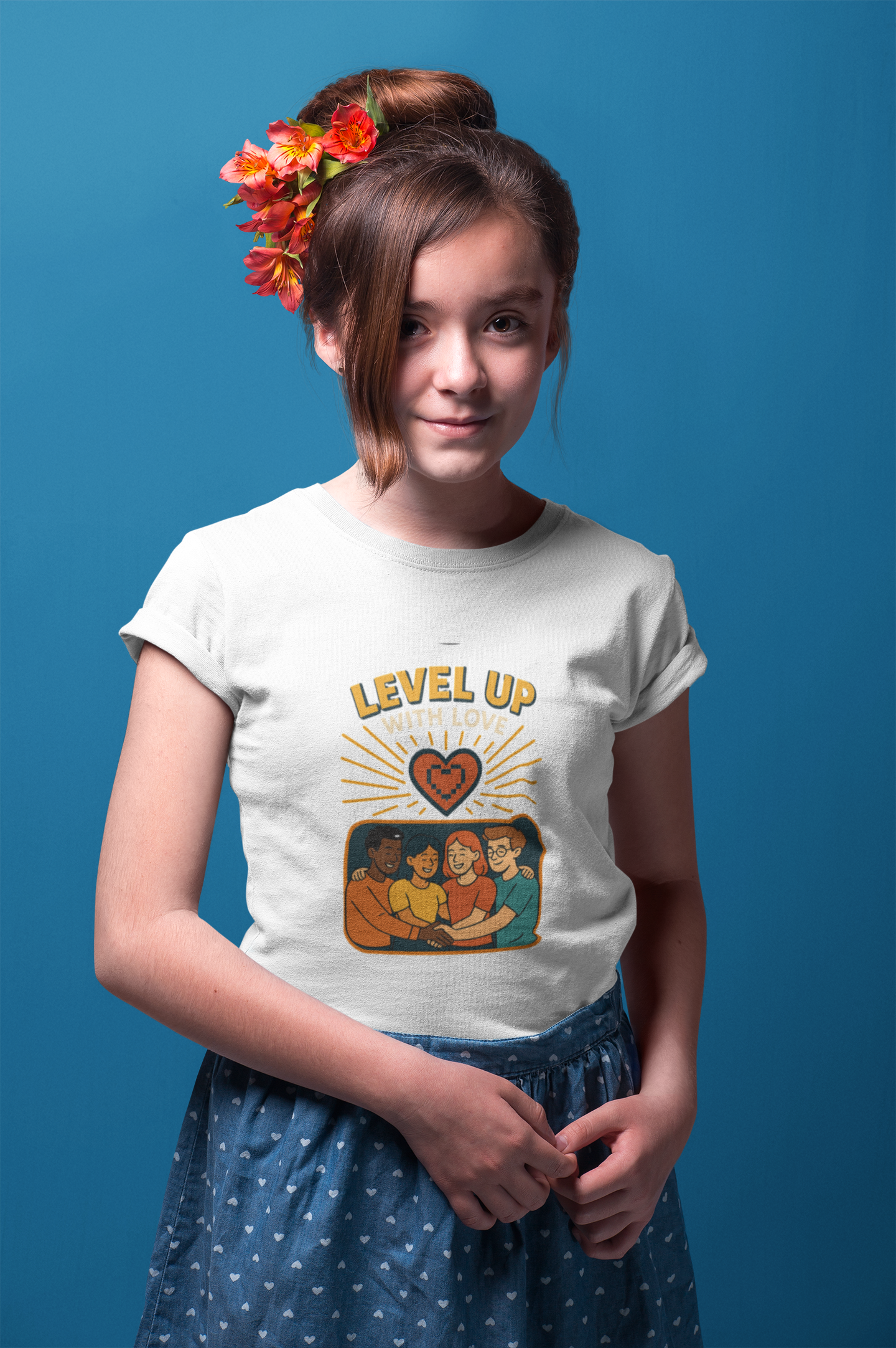 Christian Level Up Kids Tee | Fun Graphic T-Shirt for Play, Gift for Kids, Birthday Party, Family Gatherings, Casual Wear