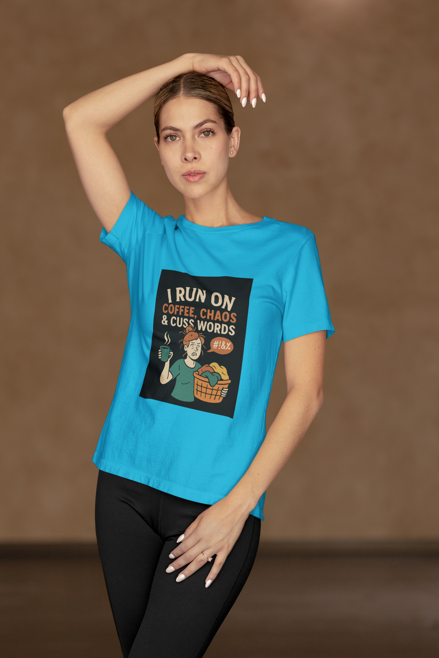 Coffee Chaos & Cuss Words Tee, Funny T-Shirt, Unisex Cotton Tee, Gift for Coffee Lovers, Casual Wear, Humor Apparel