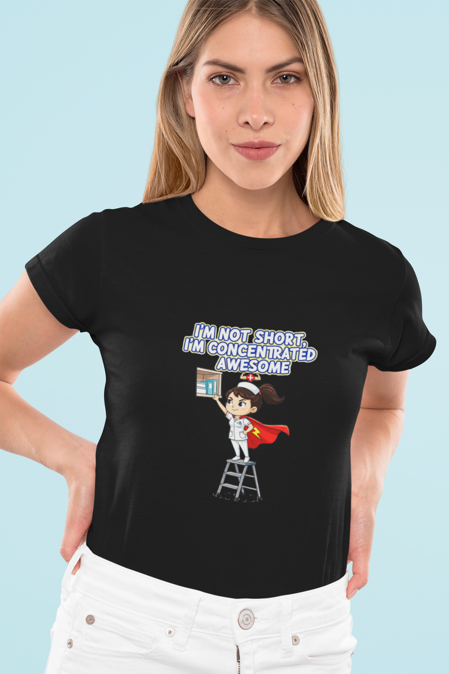 Superhero Motivation Tee - I'm Not Short, I'm Concentrated Awesome! | Unisex Heavy Cotton Shirt, Gift for Nurses, Daily Wear