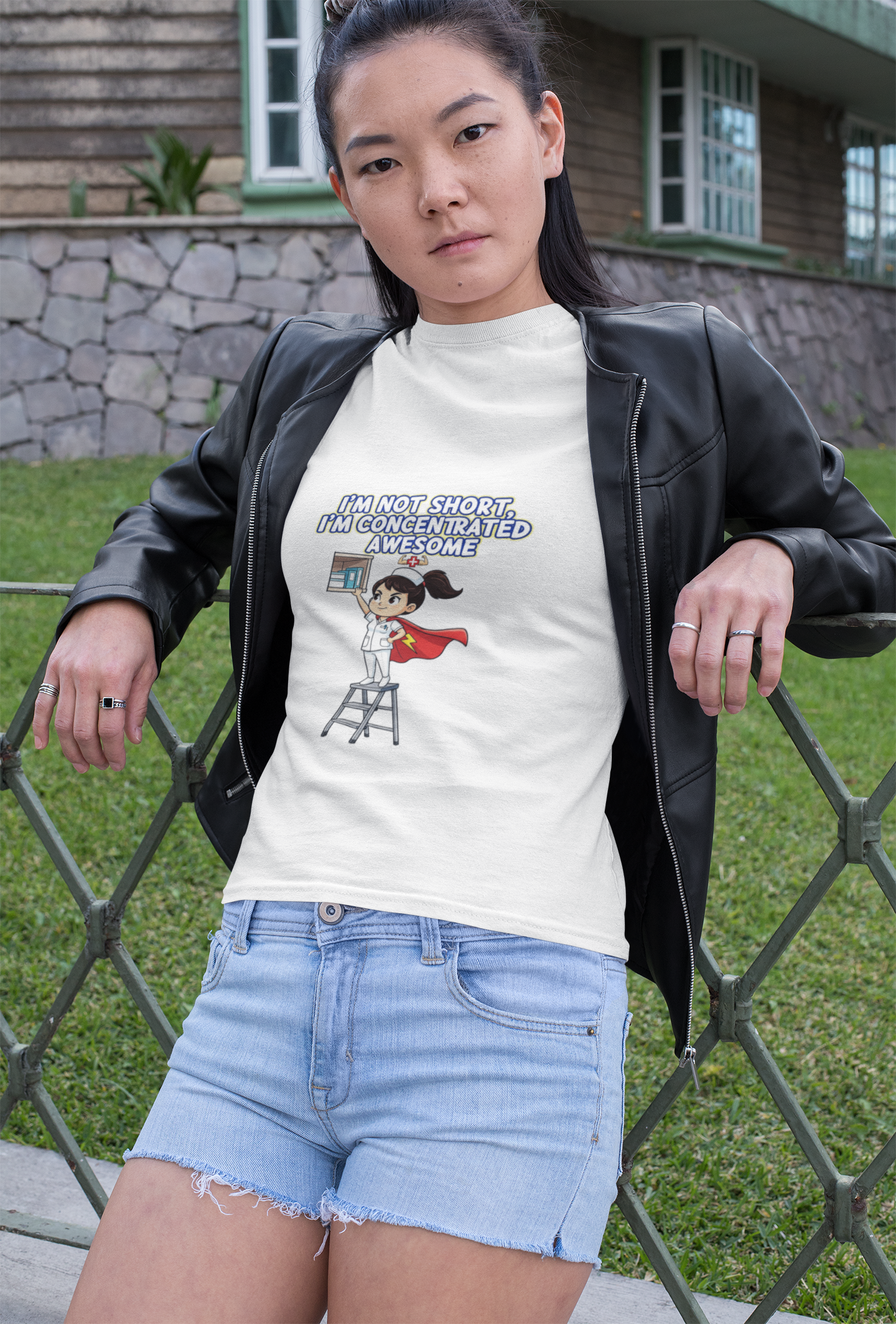 Superhero Motivation Tee - I'm Not Short, I'm Concentrated Awesome! | Unisex Heavy Cotton Shirt, Gift for Nurses, Daily Wear