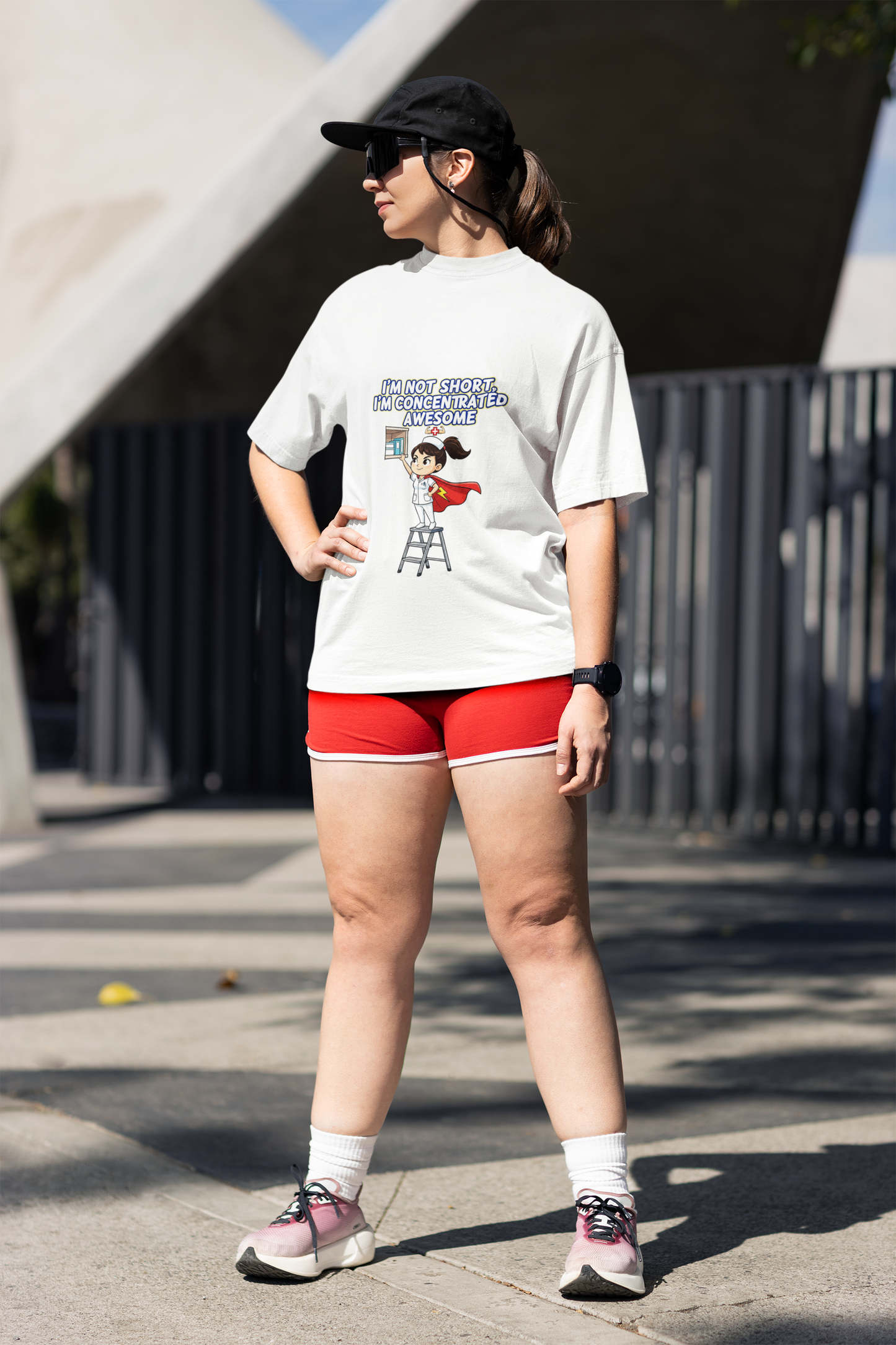 Superhero Motivation Tee - I'm Not Short, I'm Concentrated Awesome! | Unisex Heavy Cotton Shirt, Gift for Nurses, Daily Wear